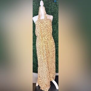 Cream and Brown Patterned romper